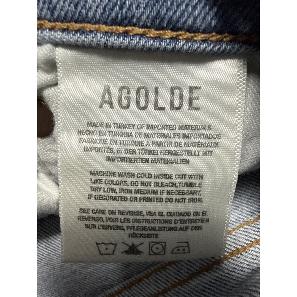 Agolde Jeans Riley Crop Womens Size 24 High Rise Straight Distressed Denim - Picture 4 of 9